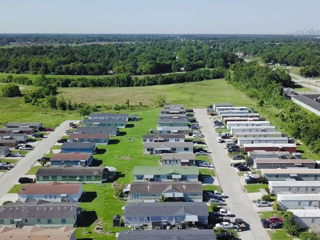 manufactured home single family rentals in houston, TX aerial view