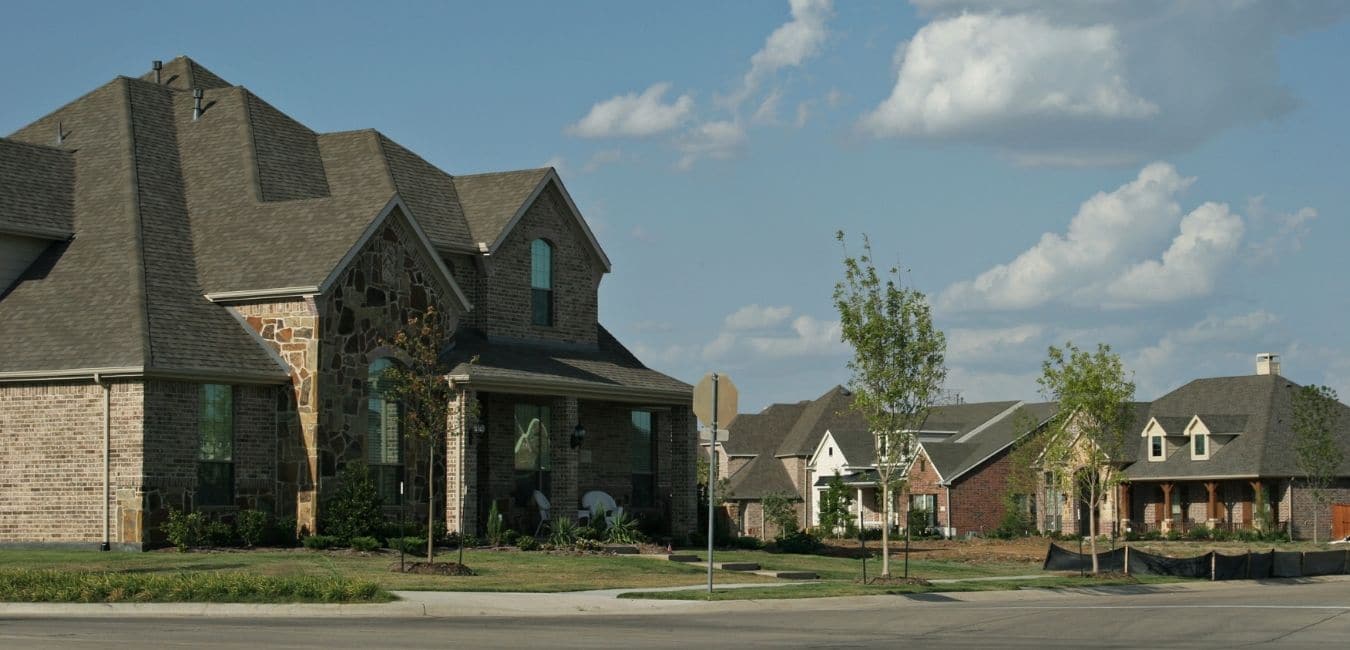 new homes on a sunny day
