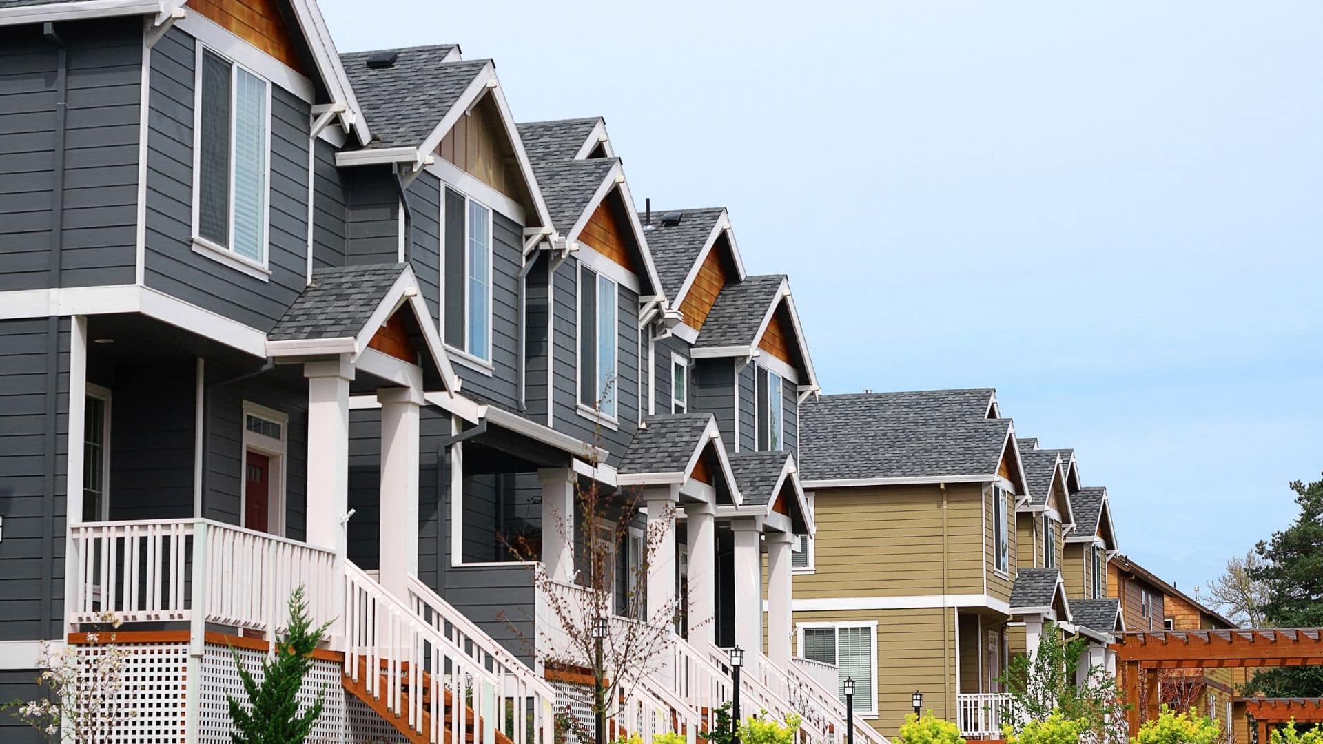 row of real estate investment properties